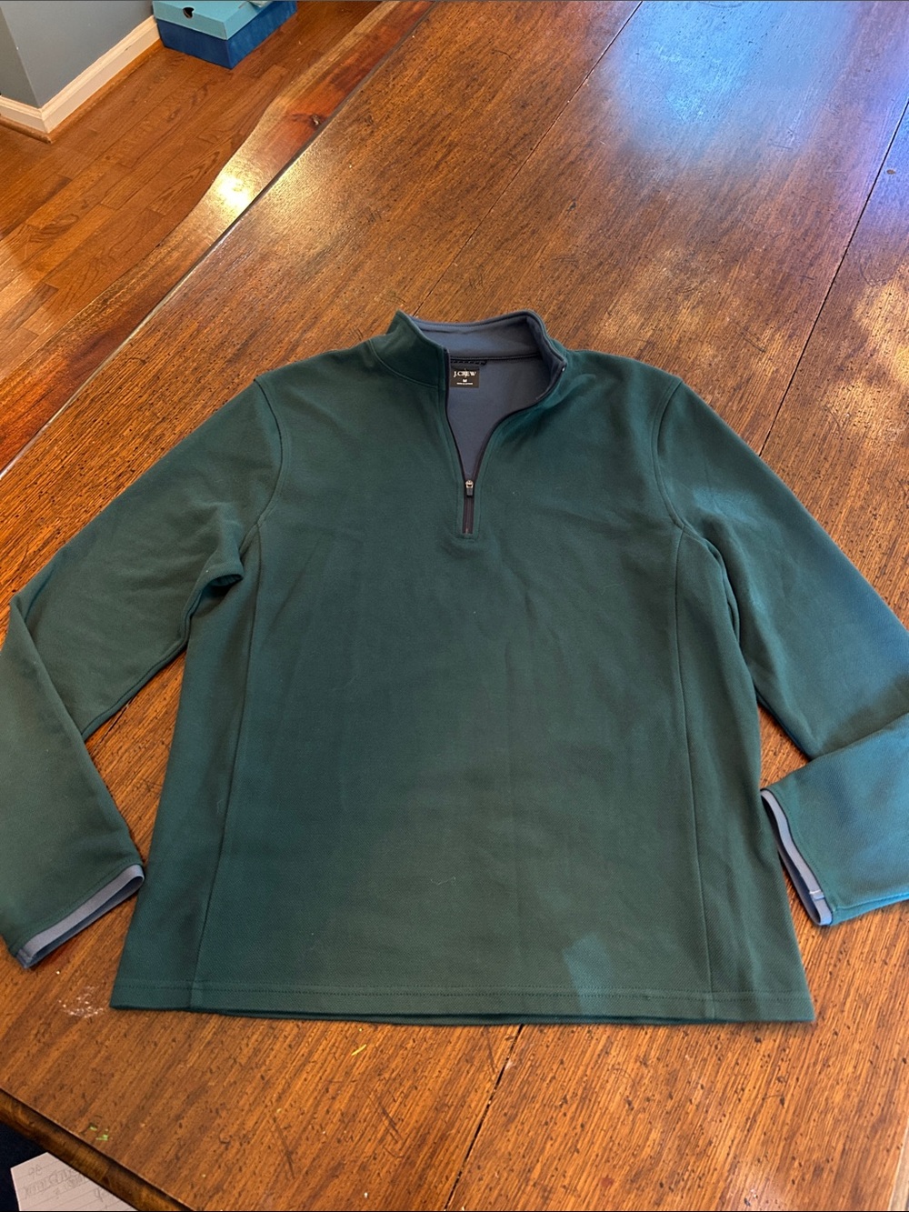J Crew Men's Performance Half-Zip Pullover with Pocket, Med NWOT COOLMAX